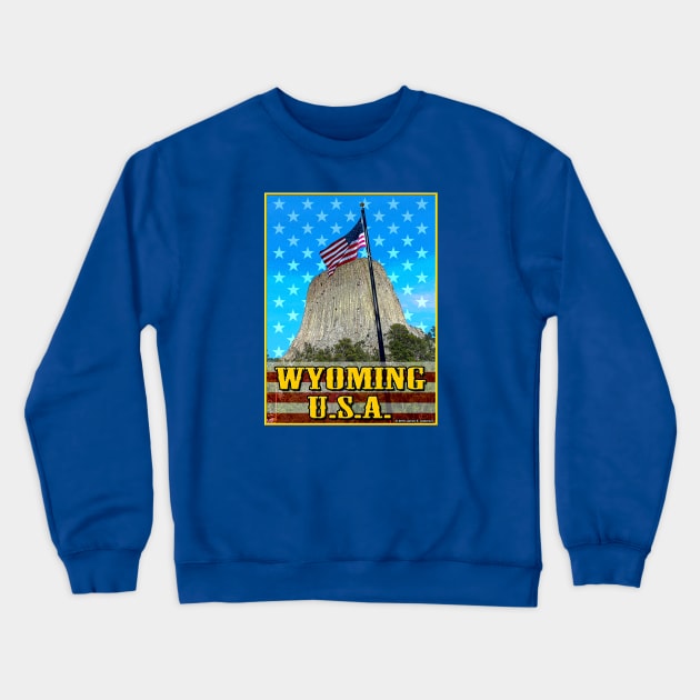 Wyoming USA Crewneck Sweatshirt by JEAndersonArt